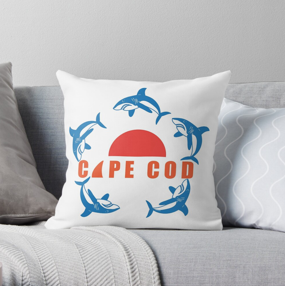 Best cape Cod gifts Cape Cod Sharks pillow