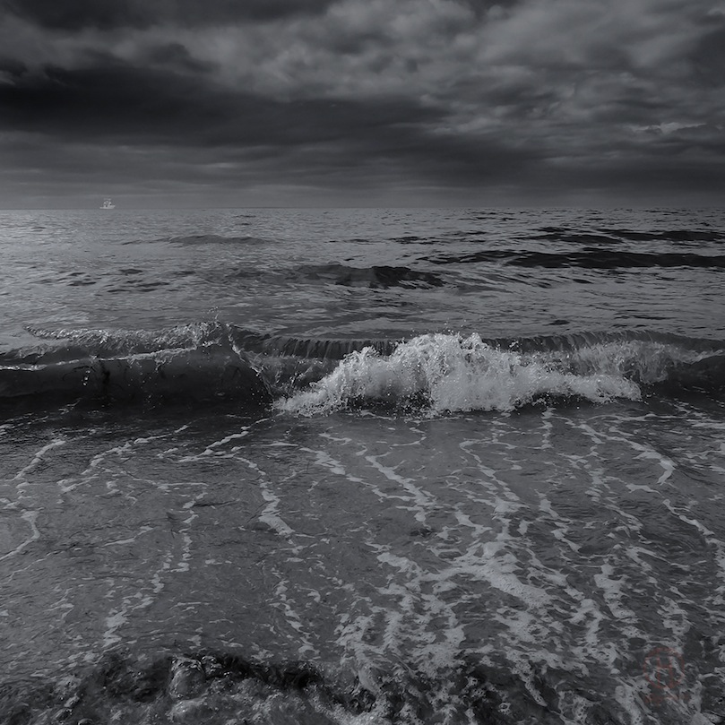 Black and white ocean wave photograph by Dapixara. Black and white nature photography of Cape Cod, Massachusetts.