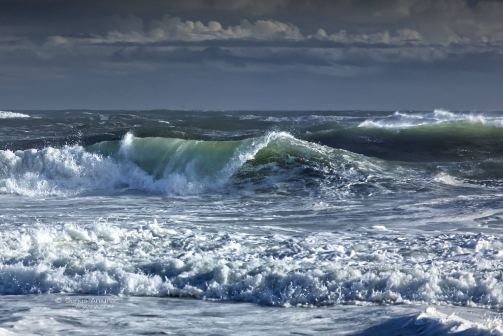 Biggest waves on Nauset beach Cape Cod.