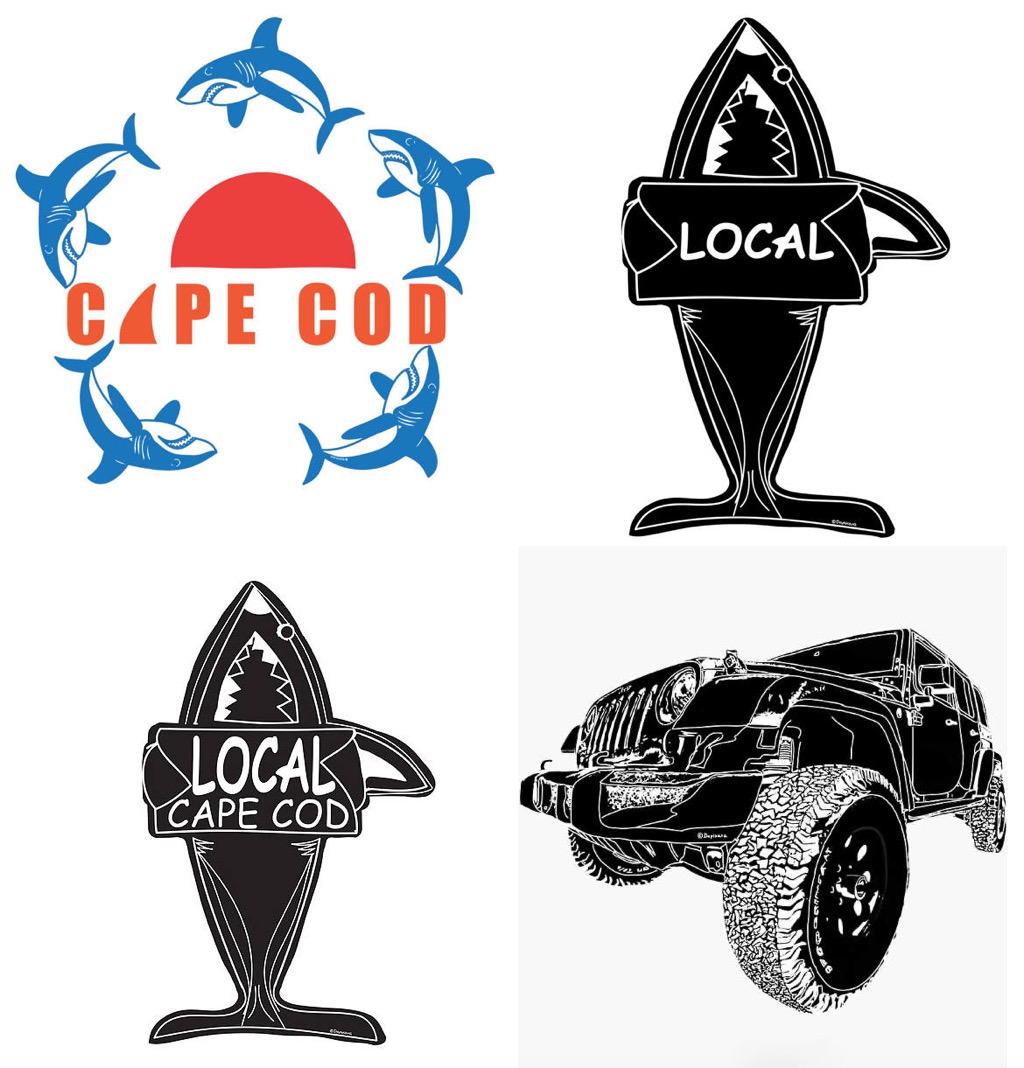 Cape Cod bumper sticker. SHOP ( Cape Cod shark sticker; Cape Cod local sticker; OFF- Road stickers) Cape Cod bumper stickers.