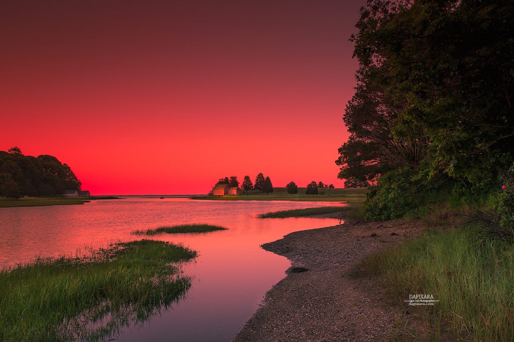 Today's sunrise with magic light at Salt Pond in Cape Cod National Seashore, Eastham, Massachusetts. © Dapixara Cape Cod art.