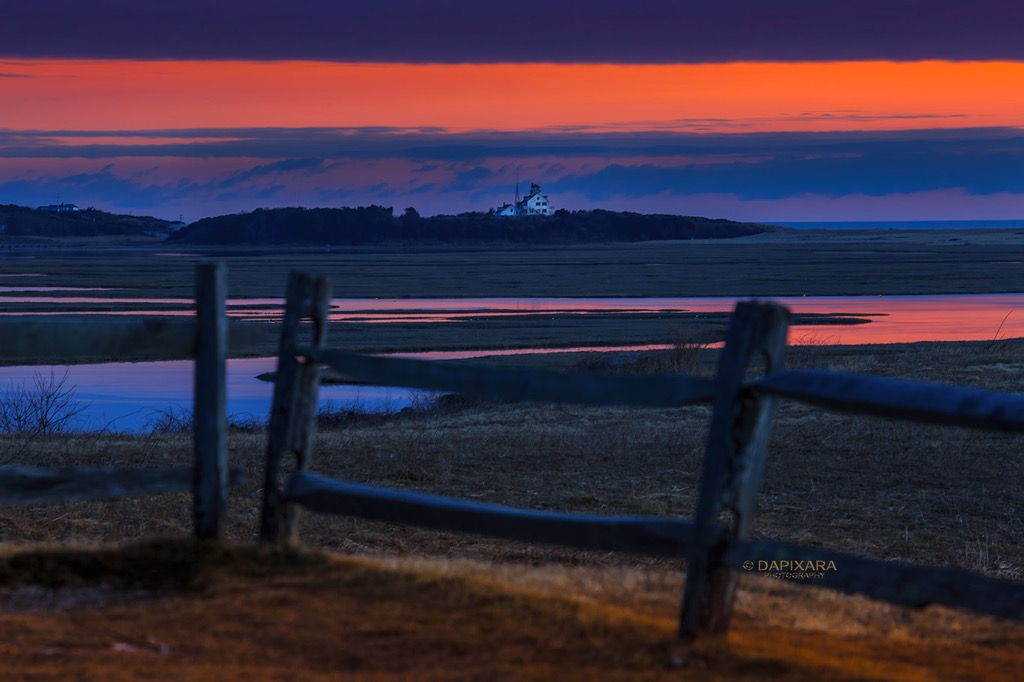Warm colors in a cold sky at sunrise in Eastham, Cape Cod National Seashore today. © Dapixara https://dapixara.com