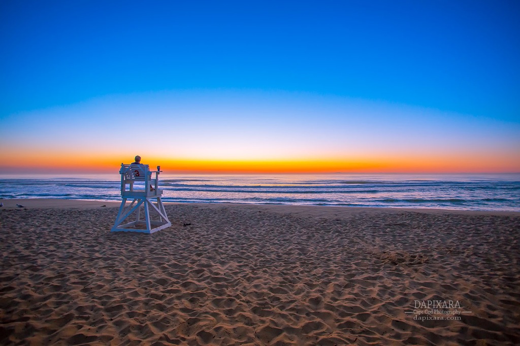 Cape Cod National Seashore Sunrise With Lifeguard Chair. Photo: Cape Cod photographer Dapixara https://dapixara.com