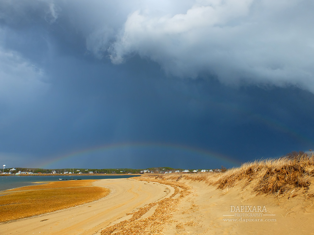 Dramatic Cloud cell and rainbow over Wellfleet today! 3