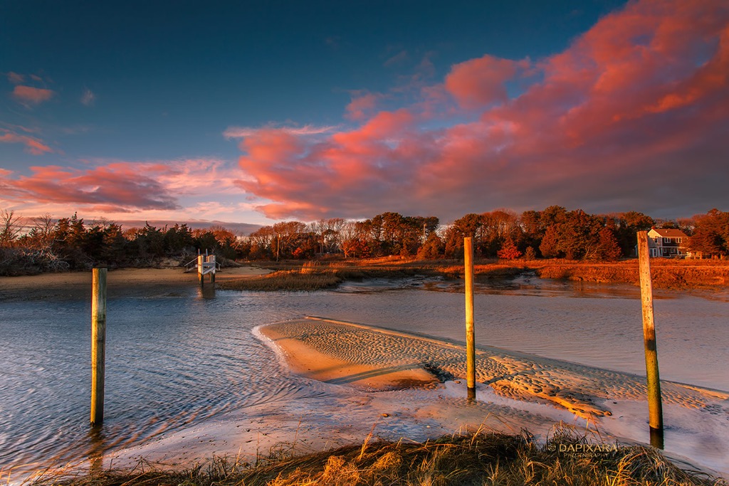Today's Drop-Dead gorgeous sunset at Rock Harbor in Orleans, Massachusetts, Cape Cod.  Sunset, Rock Harbor beach, Orleans, Massachusetts, Cape Cod. December 22, 2018. © Dapixara Cape Cod art.