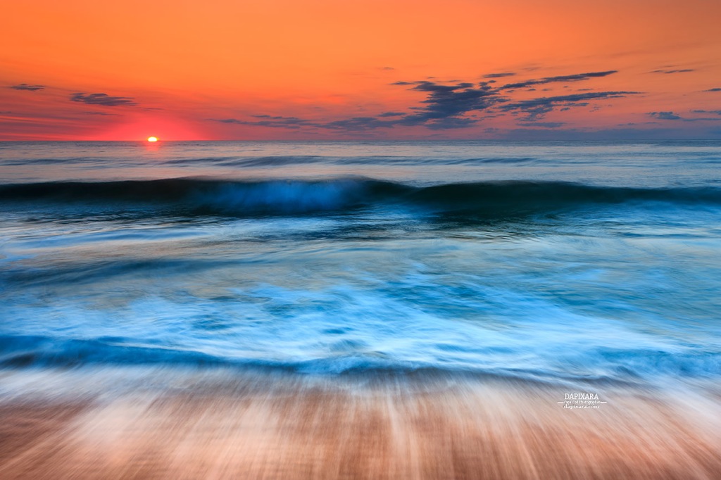 Moving Ocean Sunrise Today From Nauset Beach, Orleans, Cape Cod. Photo: Dapixara https://dapixara.com