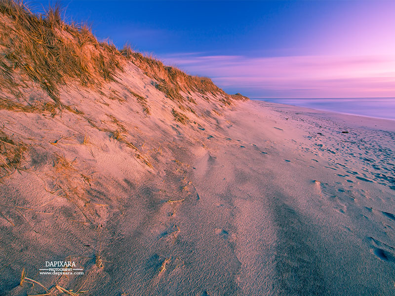 Purple Sunrise Nauset Beach ORLEANS. A Magic Purple Sunrise On Nauset Beach. 2016 April, Dapixara photography dapixara.com