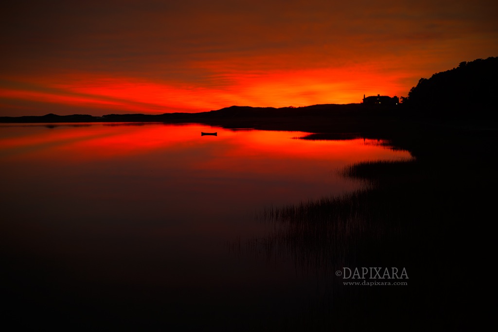 Red Sky After Sunset. Photo taken in Wellfleet, Cape Cod. Cape Cod photos by Dapixara.