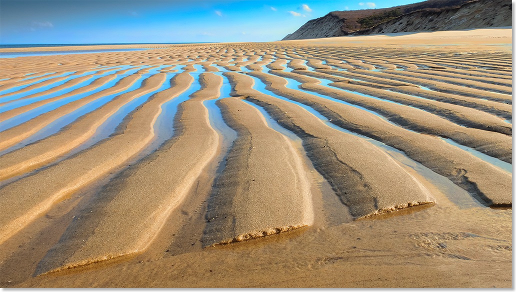 Sand Ripples at Low Tide. Dapixara fine art photography.