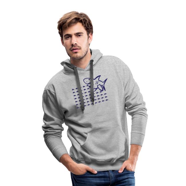 Great White Shark Graphic hoodie. Men’s Premium Hoodie | Brand: Spreadshirt | Fabric Content: 80% cotton / 20% polyester. (heather gray is 85% cotton / 15% rayon, heather denim and charcoal gray are 60% cotton, 40% polyester)