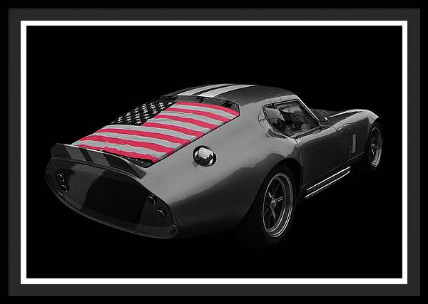 shelby daytona framed print for sale. Black and white images by Dapixara.