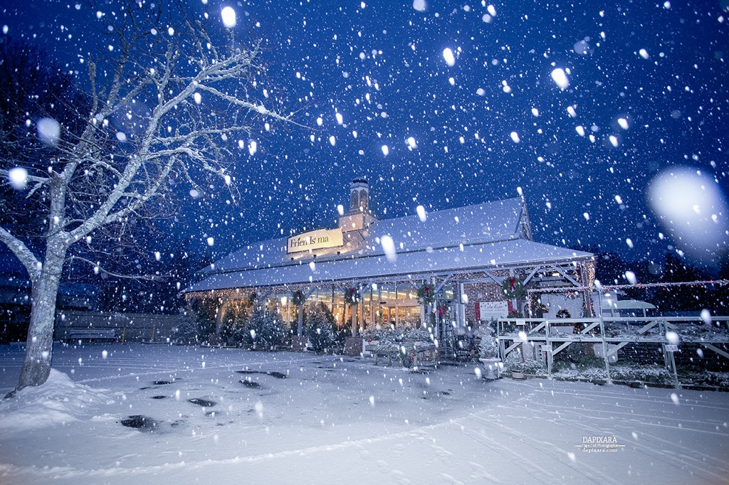 Friends Market, Orleans, Cape Cod - First snow © Dapixara photography. It's Beginning to Look a Lot Like Christmas In Orleans Cape Cod! https://dapixara.com