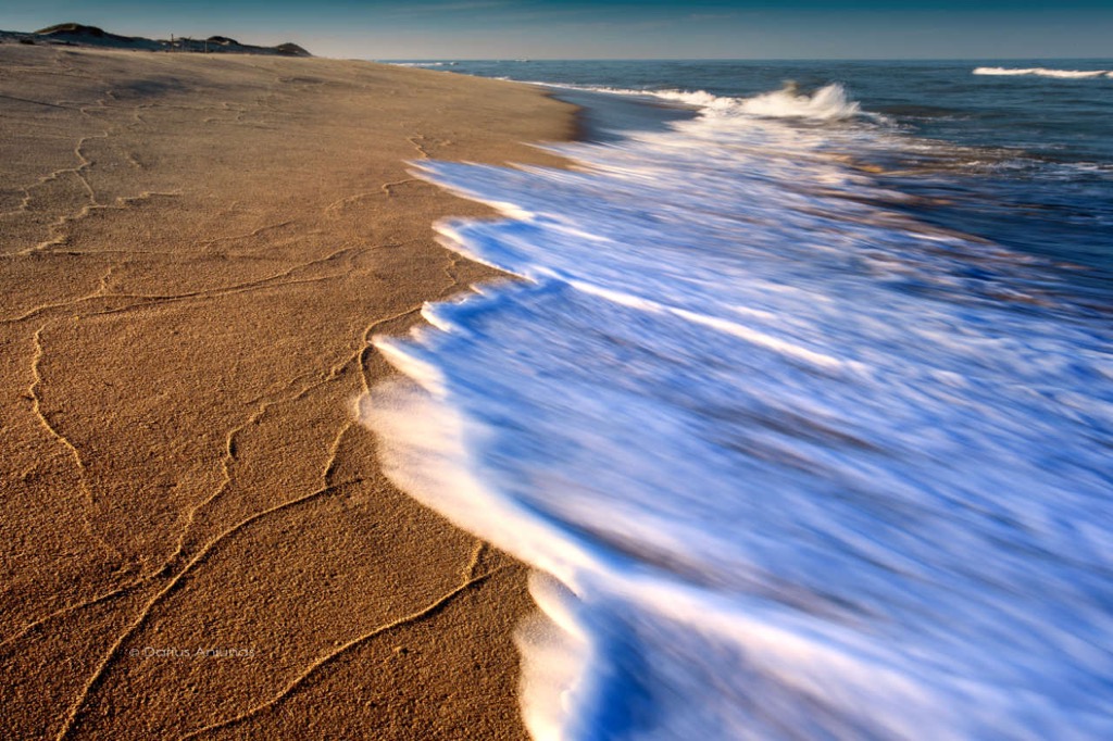 Ocean side beach waves, Truro, Cape Cod, Massachusetts.
