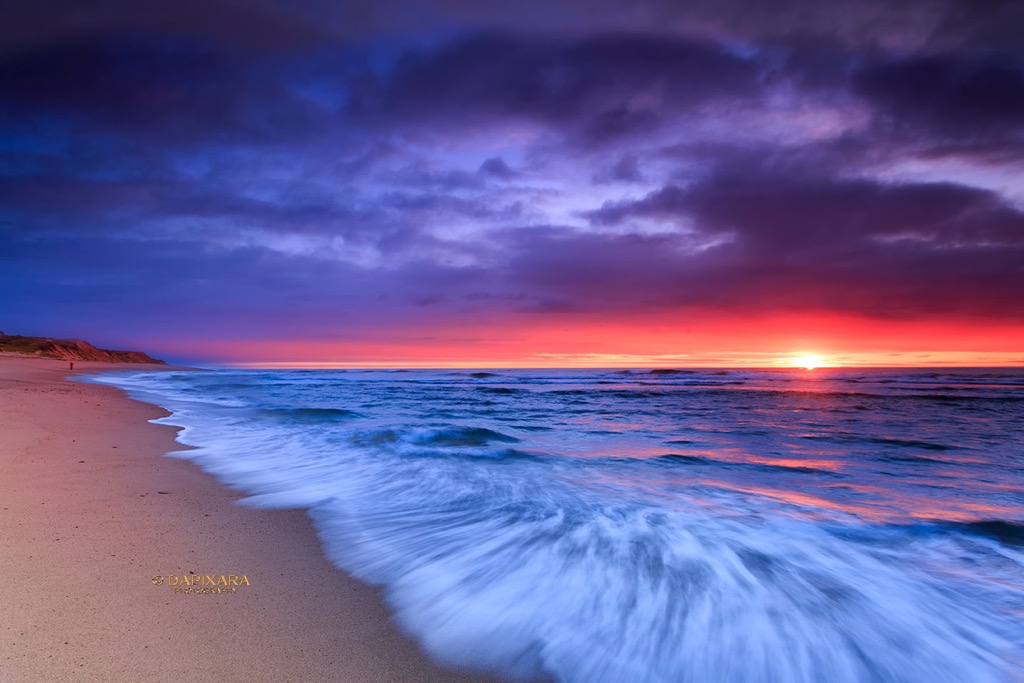 Ocean sunrise at Coast Guard beach, Eastham, Massachusetts.