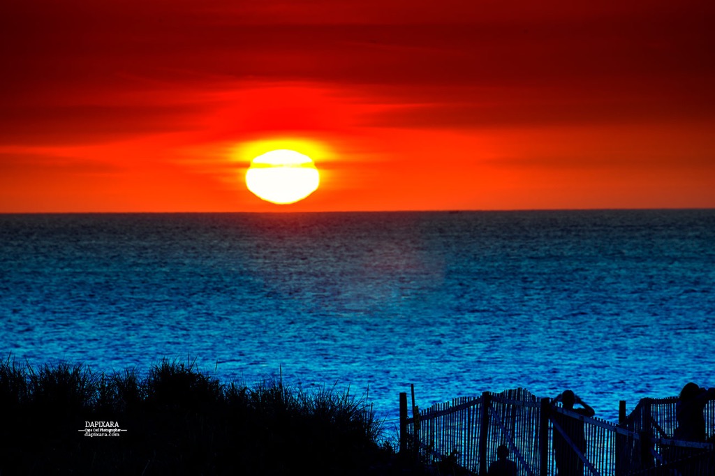 Ocean sunrise. Nowhere to hide: Today's Hot Ocean sunrise at Nauset beach, Orleans, Cape Cod.