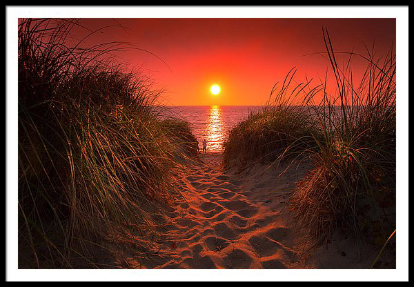 Sunset at first encounter beach in Eastham MA. Cape Cod art for beach decor.