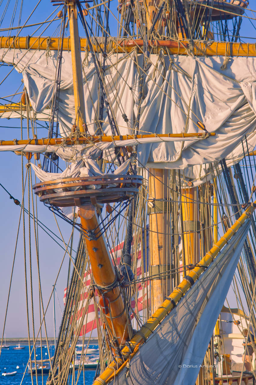 Tall Ship Kalmar Nyckel's Mast and Sails. Cape Cod photography by Dapixara - Darius. A.