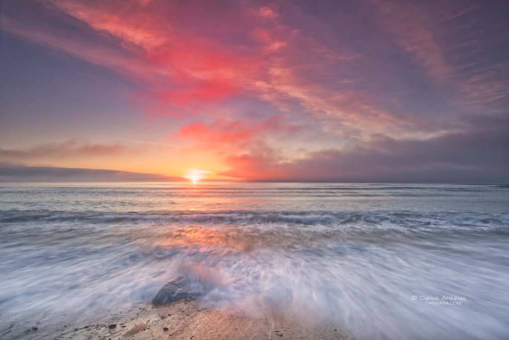 Cape Cod News today: Today's Vanilla & Strawberry Ocean sunrise from Coast Guard beach in Eastham, Cape Cod National Seashore.