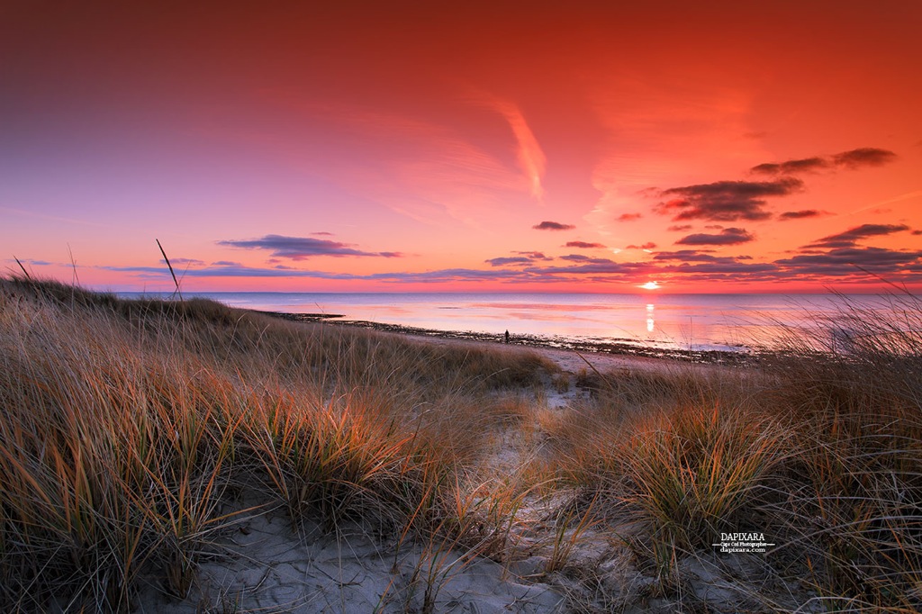 Welfleet Massachusetts - Tonight's Striking Sunset at Duck Harbor Beach. Dapixara Cape Cod photography blog https://dapixara.com