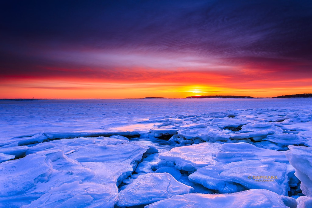 wellfleet harbor winter sunset. © Dapixara - Cape Cod photography