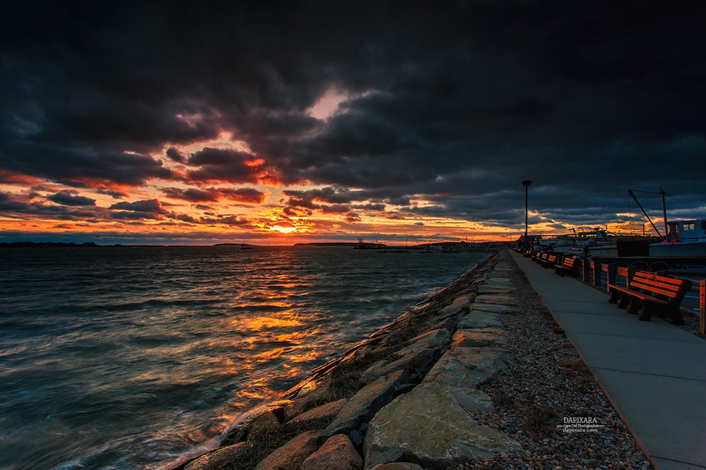 Today's sunset wind and dramatic clouds on Wellfleet Harbor Cape Cod. Dapixara photography https://dapixara.com