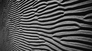 Framed photo print of sand ripples. Black and white photography art.
