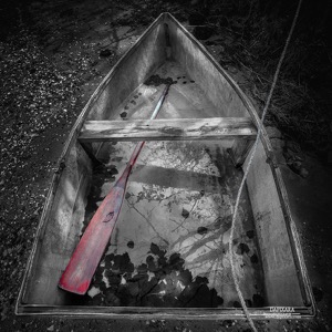 Red Oar - Black and White Photography With Red Color. Rowboat with red oar in Chatham, MA, Cape Cod. Large framed print for sale by Dapixara.