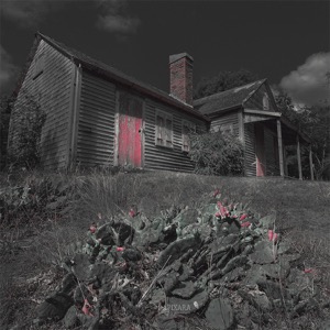 Old Cape Cod House. Atwood house in Wellfleet, Massachusetts. Black and white with red photograph by Dapixara.