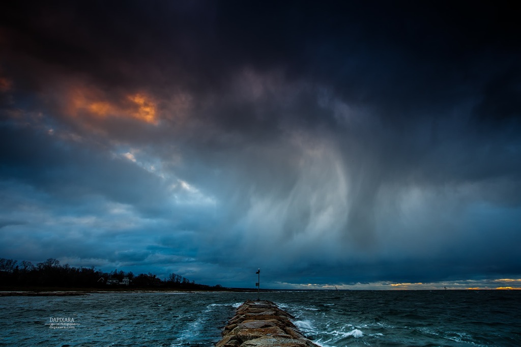 Angry Sky Over Rock Harbor at Sunset Tonight Cape Cod. Dapixara photography https://dapixara.com