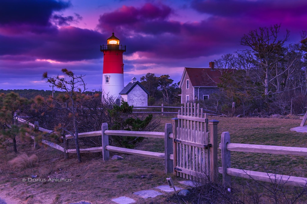 Today's artistic sunrise at Nauset Lighthouse. Sunrise, Nauset Light, Eastham - Cape Cod National Seashore. © Darius Aniunas.