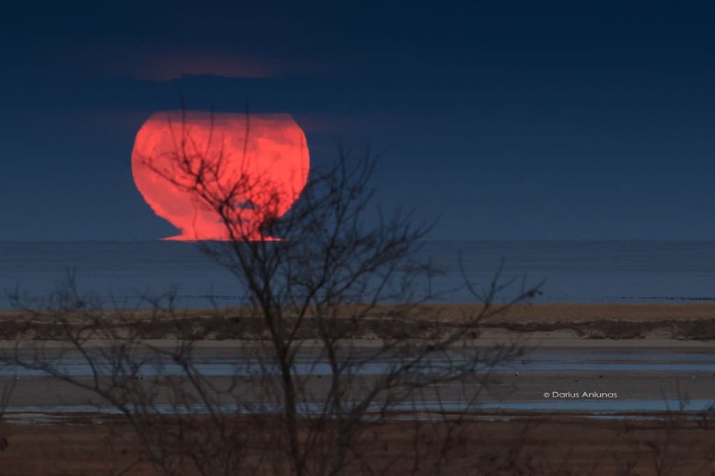 Full Moon and low tide, Cape Cod National Seashore.