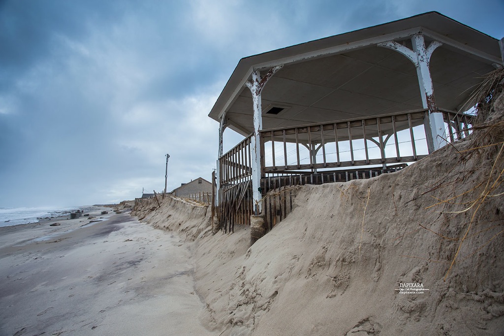 Gazebo on Nauset beach. Nauset Beach Storm 2018. © dapixara