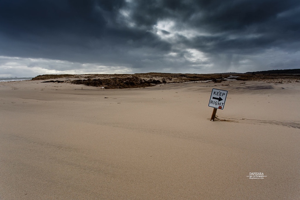 This is how looks Nauset beach Oversand (ORV) trails after storm, Pochet Neck area. March 6, 2018. © Dapixara https://dapixara.com