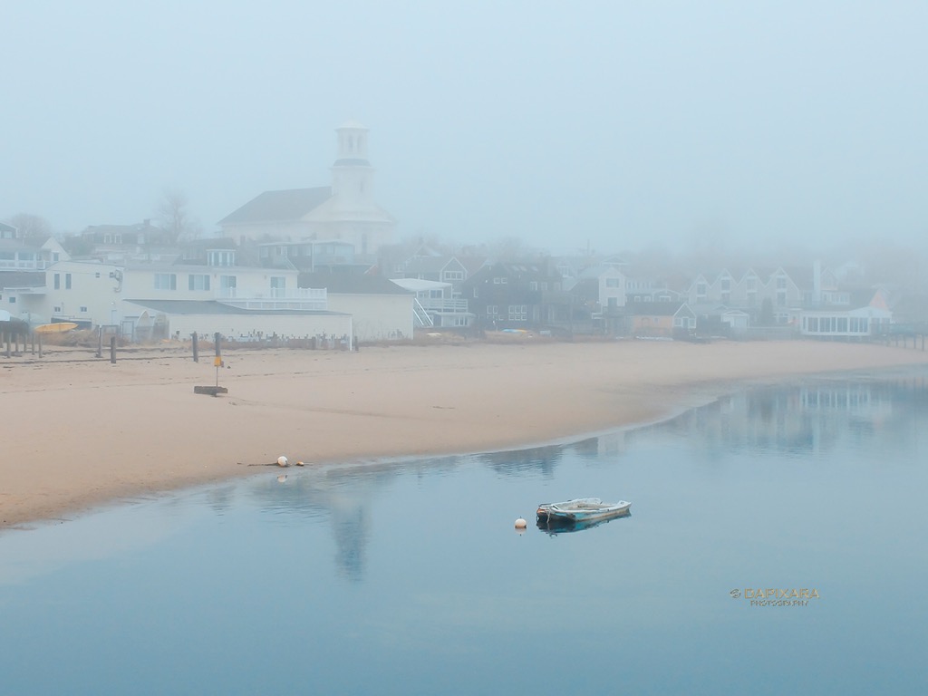 Provincetown Fog. Mystical dense fog on the Provincetown Harbor today (December 15, 2018). Fog in Provincetown, Massachusetts. © Dapixara Cape Cod pictures.