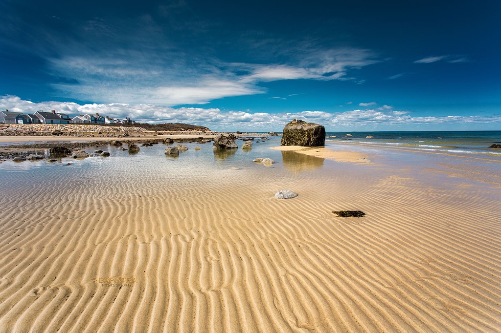 Seasuit Harbor beach, Dennis. Running around barefoot, building sand castles, catching crabs.