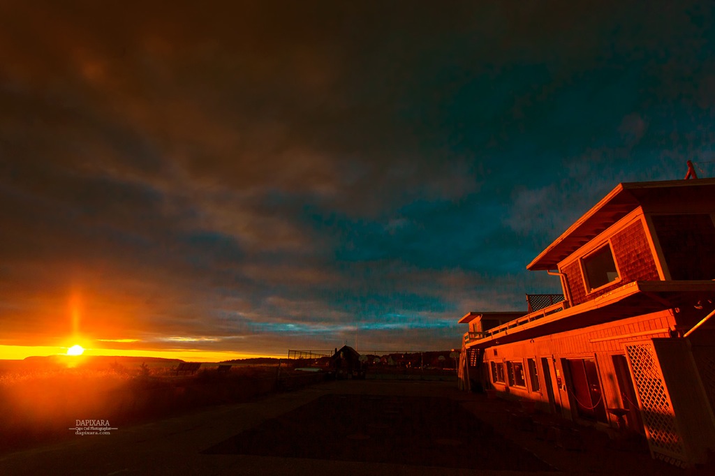 Sunset at Wellfleet Harbor Stage Company Theater. Photo by Wellfleet photographer Dapixara https://dapixara.com