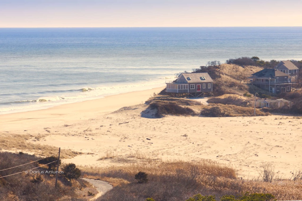 Ballston Beach Dune Breached in Truro, Cape Cod, Massachusetts by winter storm.